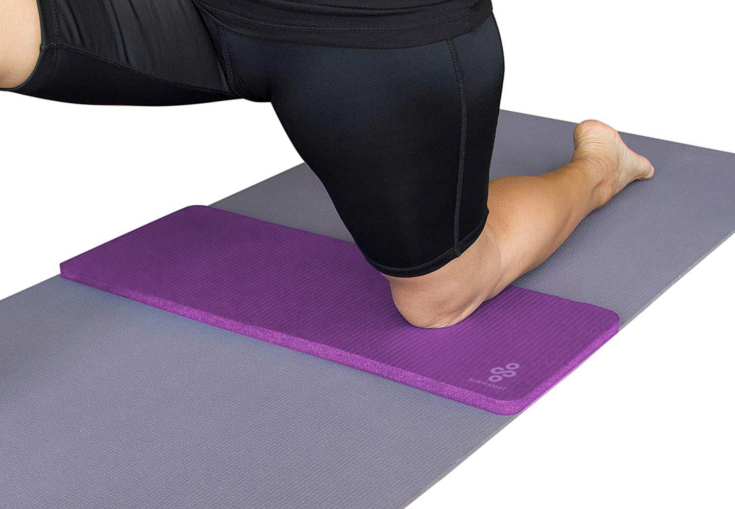  Firm Support Yoga Knee Pad by SukhaMat - Comfort Cushioning 1  Thick TPE, Ideal for Knees/Elbows/Wrists, Pain Relief, Durable Non-Slip Mat  for Floor Exercises (Black) : Sports & Outdoors